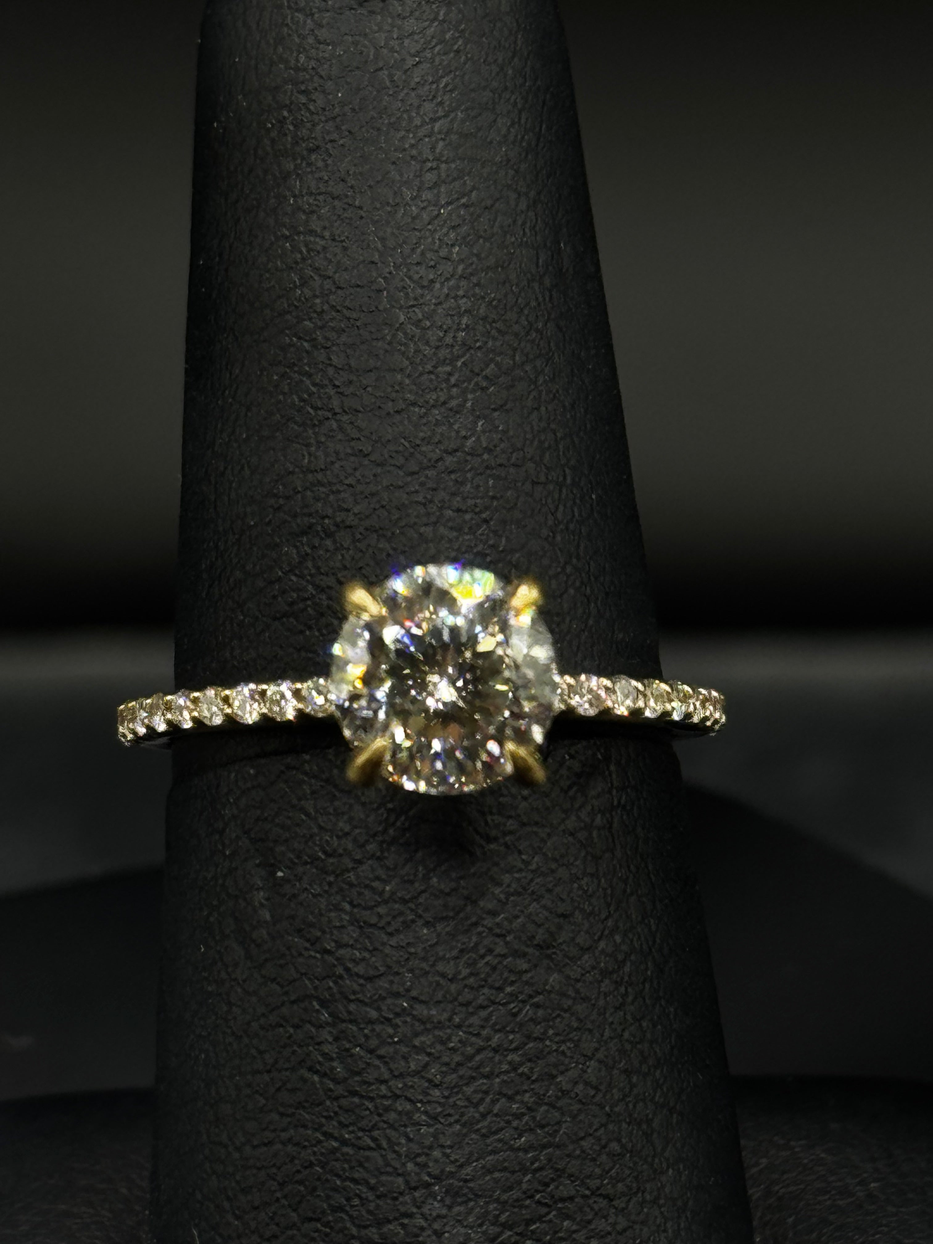 14kt Yellow Gold 1.75 CTTW Lab Grown Portuguese Cut Diamond Engagement Ring
