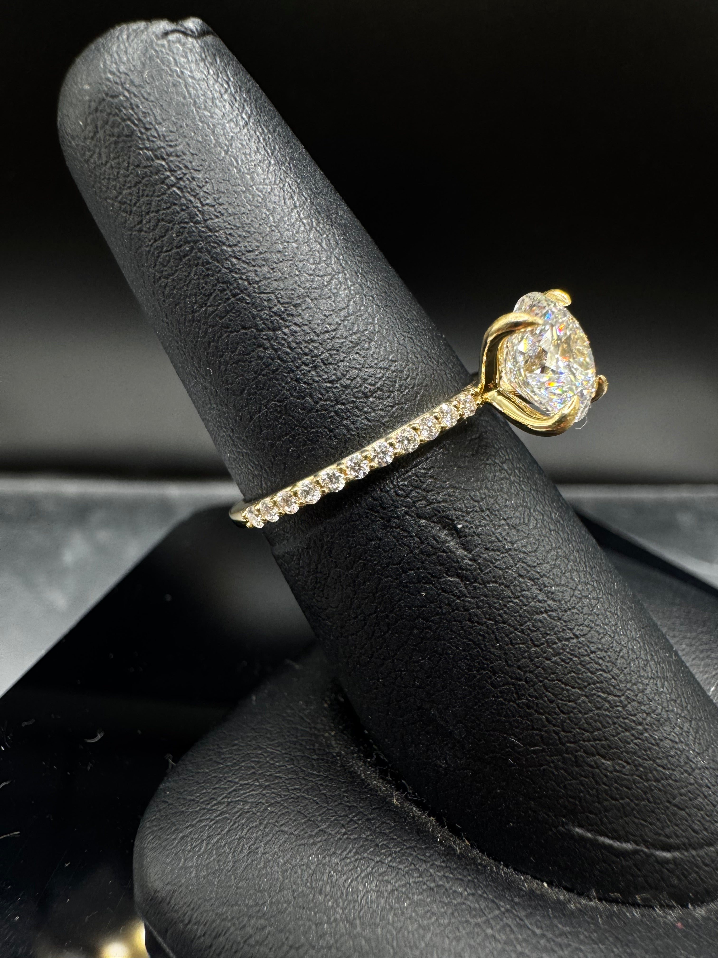 14kt Yellow Gold 1.75 CTTW Lab Grown Portuguese Cut Diamond Engagement Ring