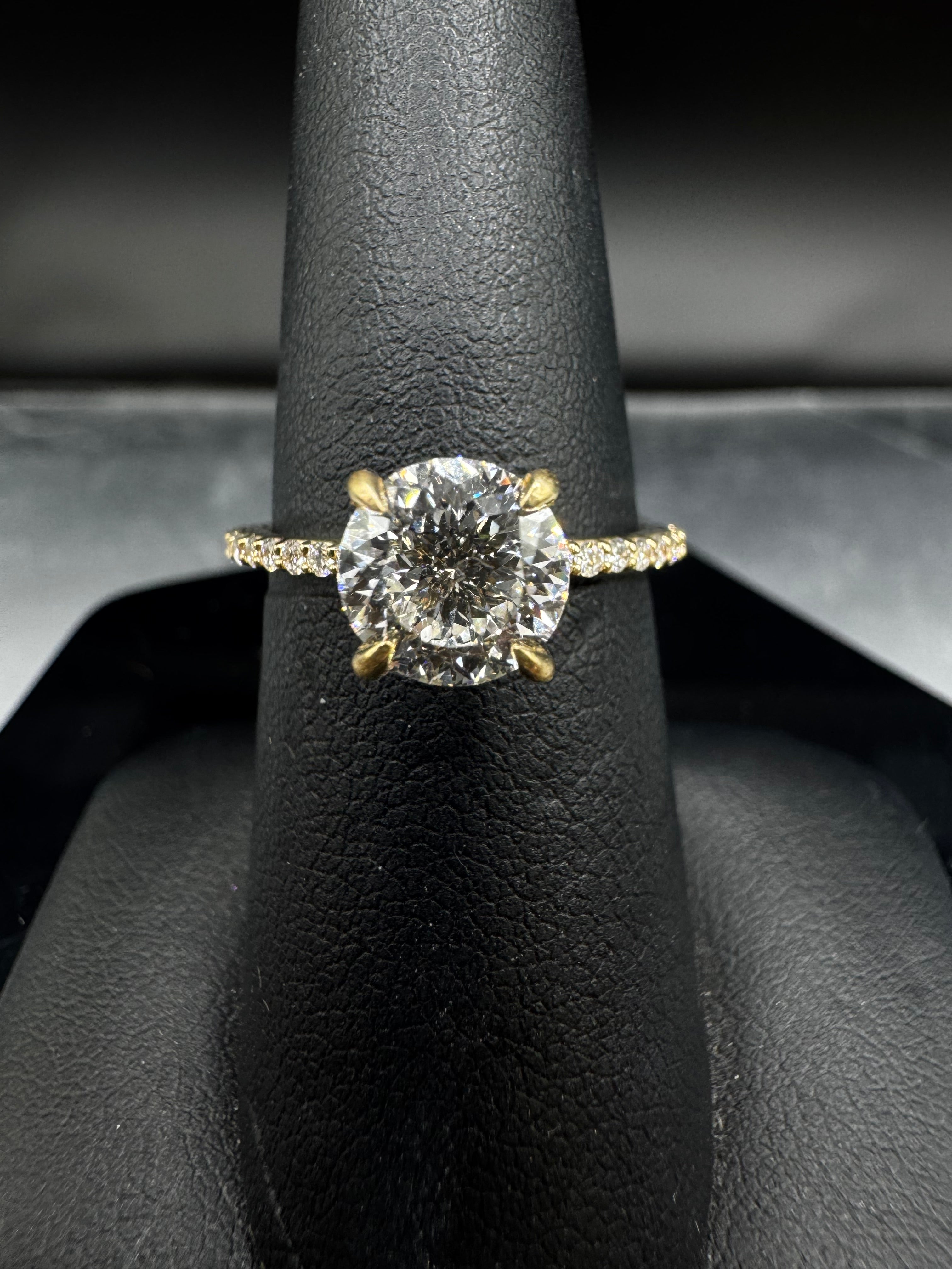 14kt Yellow Gold 1.75 CTTW Lab Grown Portuguese Cut Diamond Engagement Ring