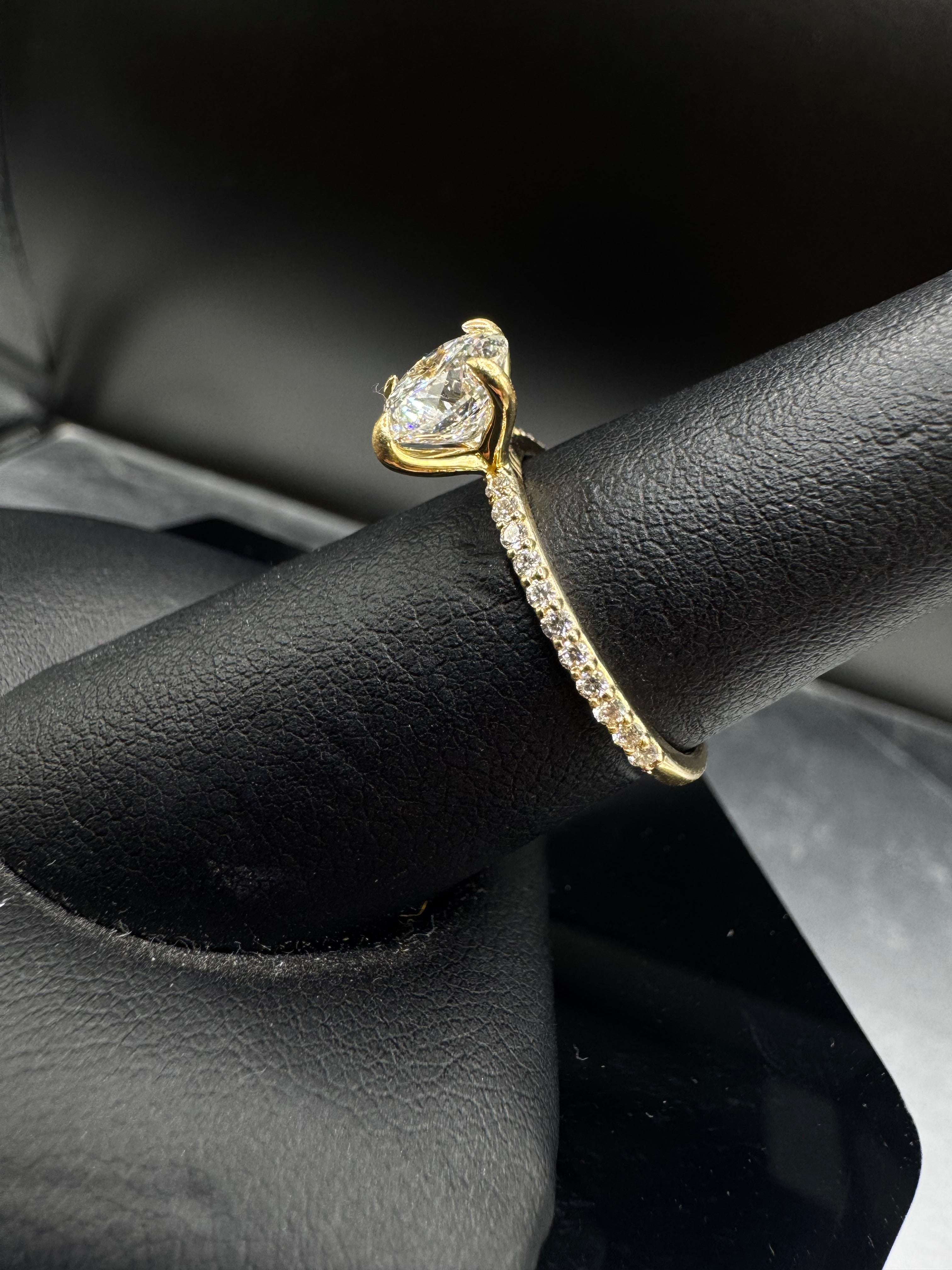 14kt Yellow Gold 1.75 CTTW Lab Grown Portuguese Cut Diamond Engagement Ring