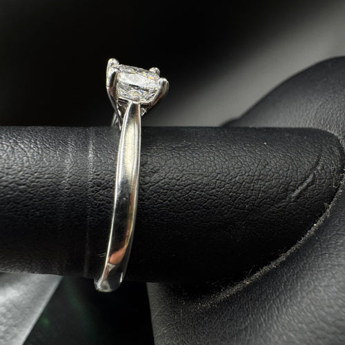 1 Ct Cushion Cut Lab Grown Diamond Solitaire Ring | 14kt White Gold