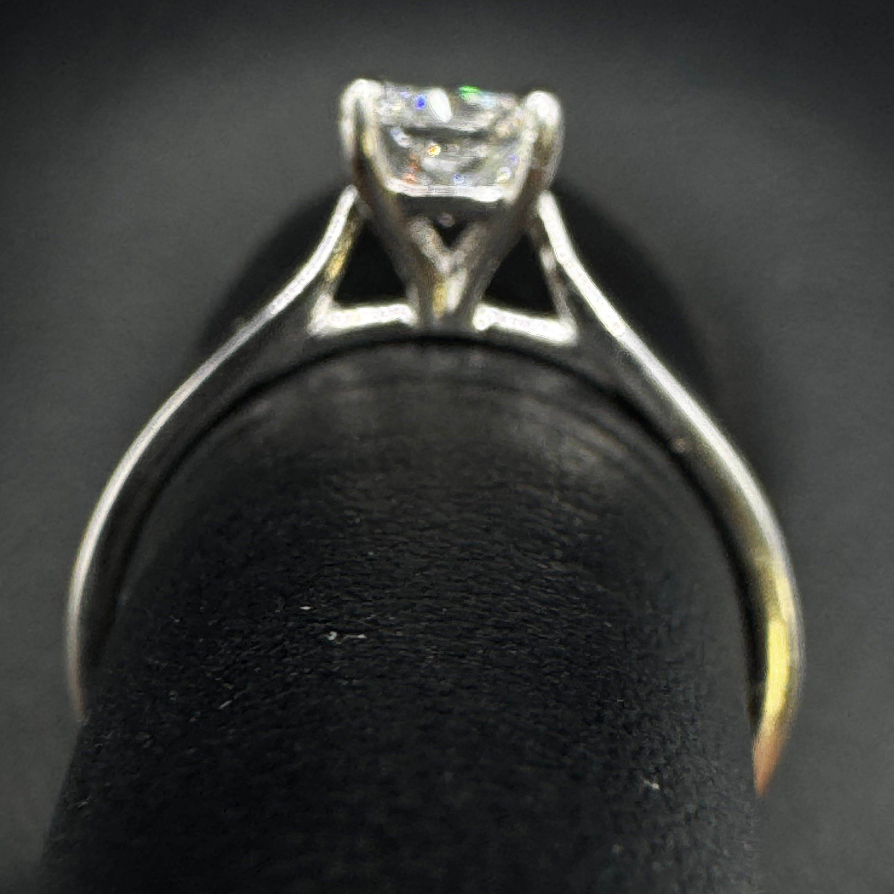 1 Ct Cushion Cut Lab Grown Diamond Solitaire Ring | 14kt White Gold