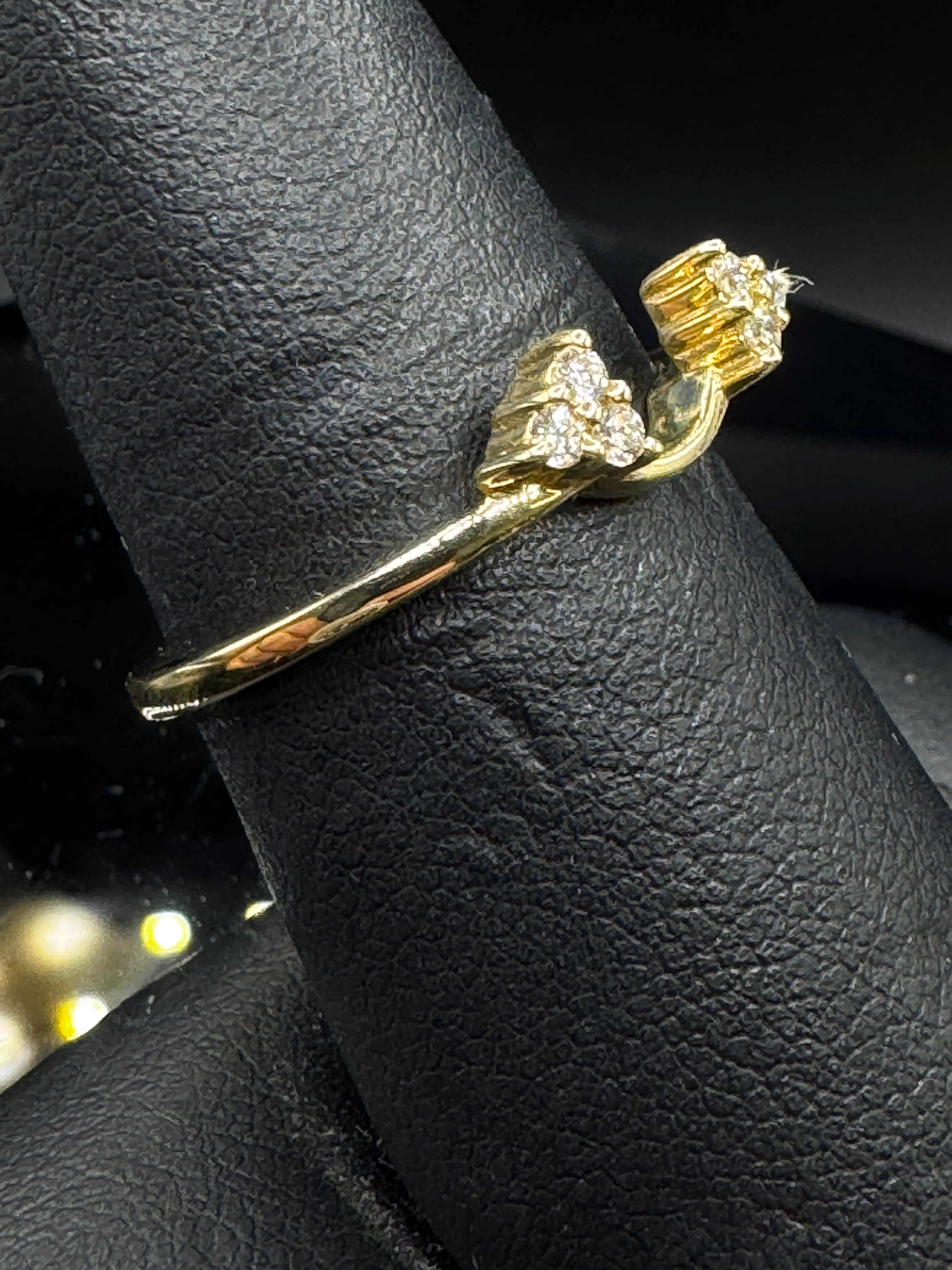 14kt Yellow Gold Lab Diamond Triangle Shape Ring Wrap