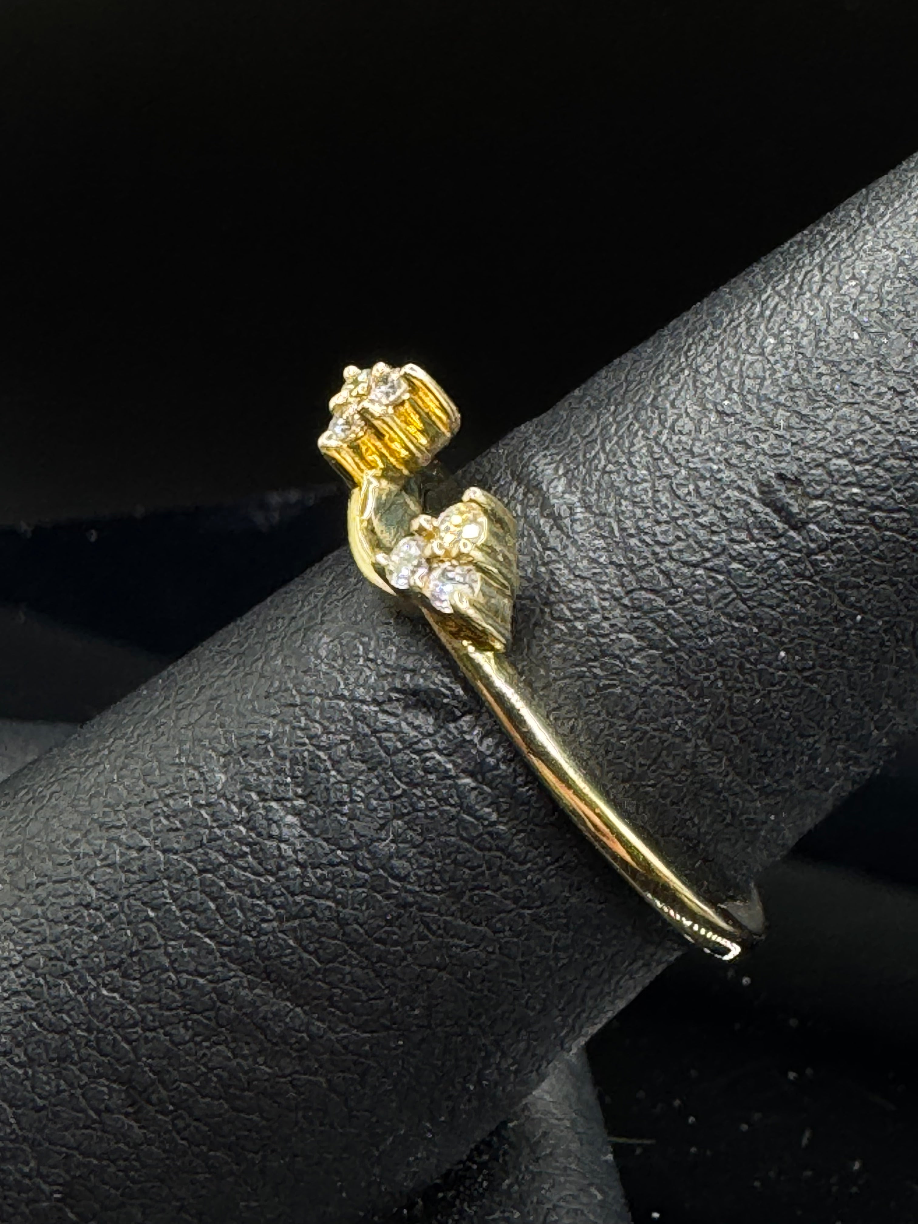 14kt Yellow Gold Lab Diamond Triangle Shape Ring Wrap