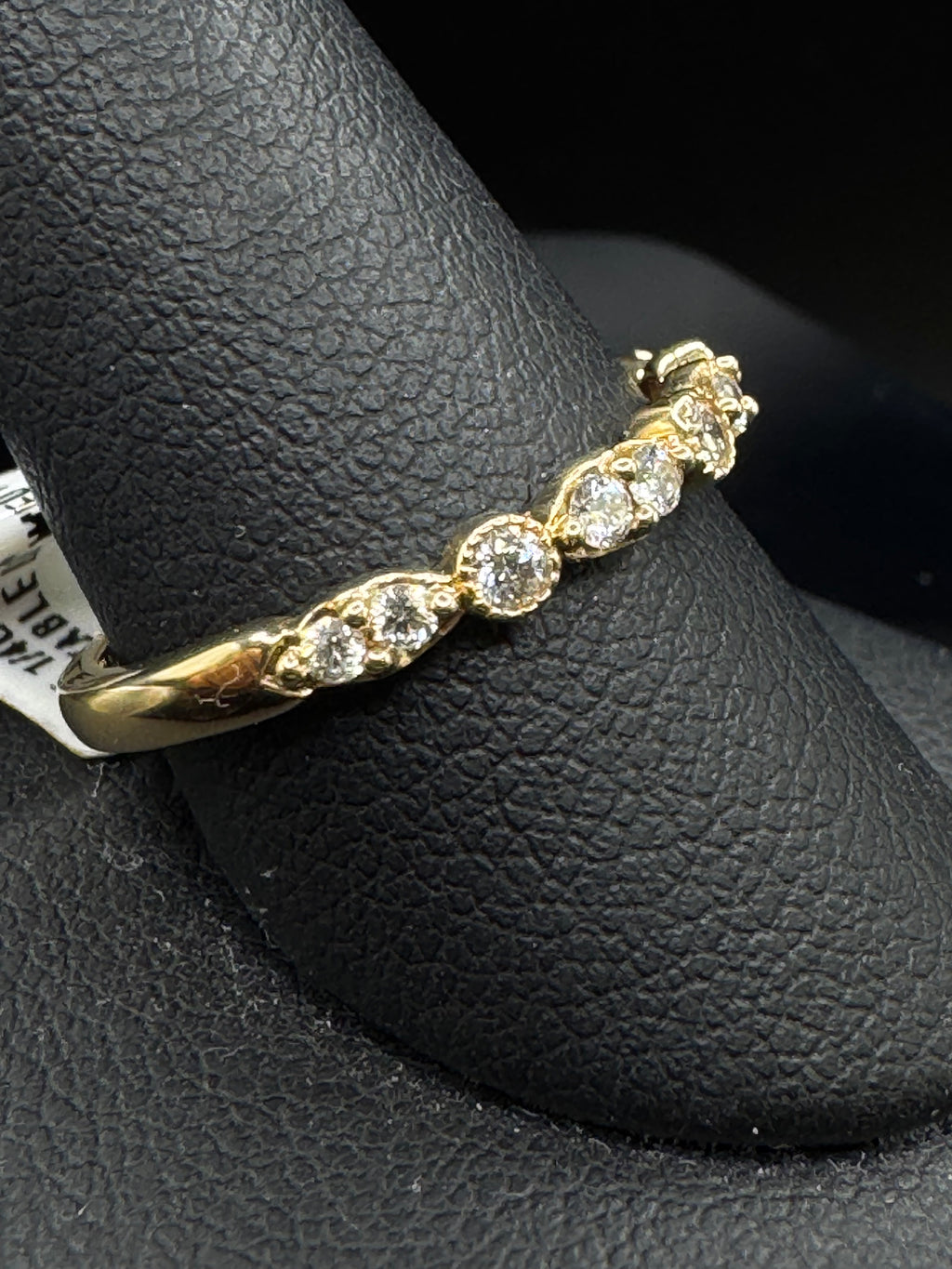 14kt Yellow Gold Diamond Halo Engagement Ring & Wedding Band Set