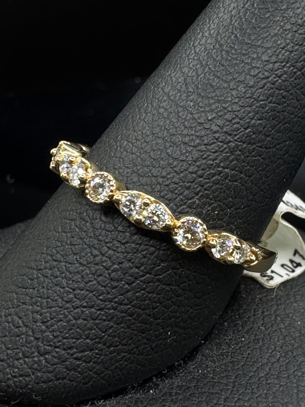 14kt Yellow Gold Diamond Halo Engagement Ring & Wedding Band Set