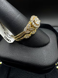14kt Yellow Gold Diamond Halo Bridal Set - .40 ct Round Center, .76 cttw