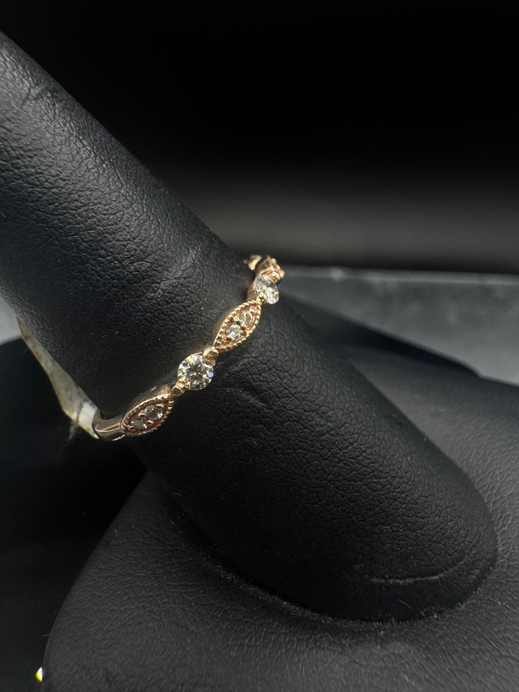 14kt Rose Gold Vintage Diamond Engagement Ring & Wedding Band Set - 3/8 ct + 1/4 ct