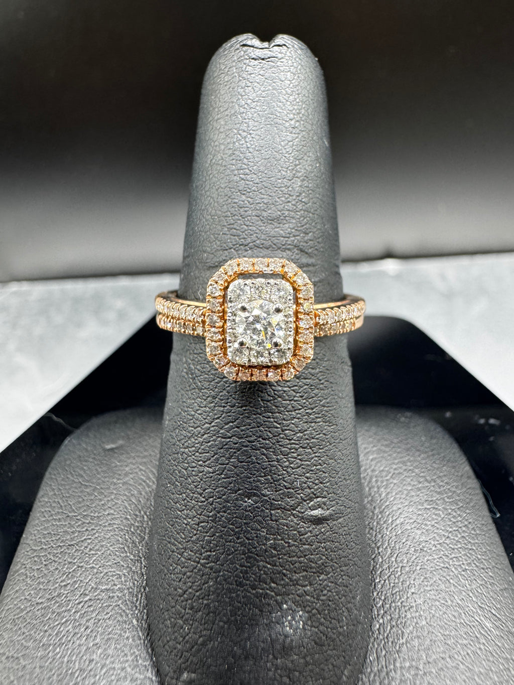 10kt Rose Gold .50ct Diamond Engagement Ring and Wedding Band Set
