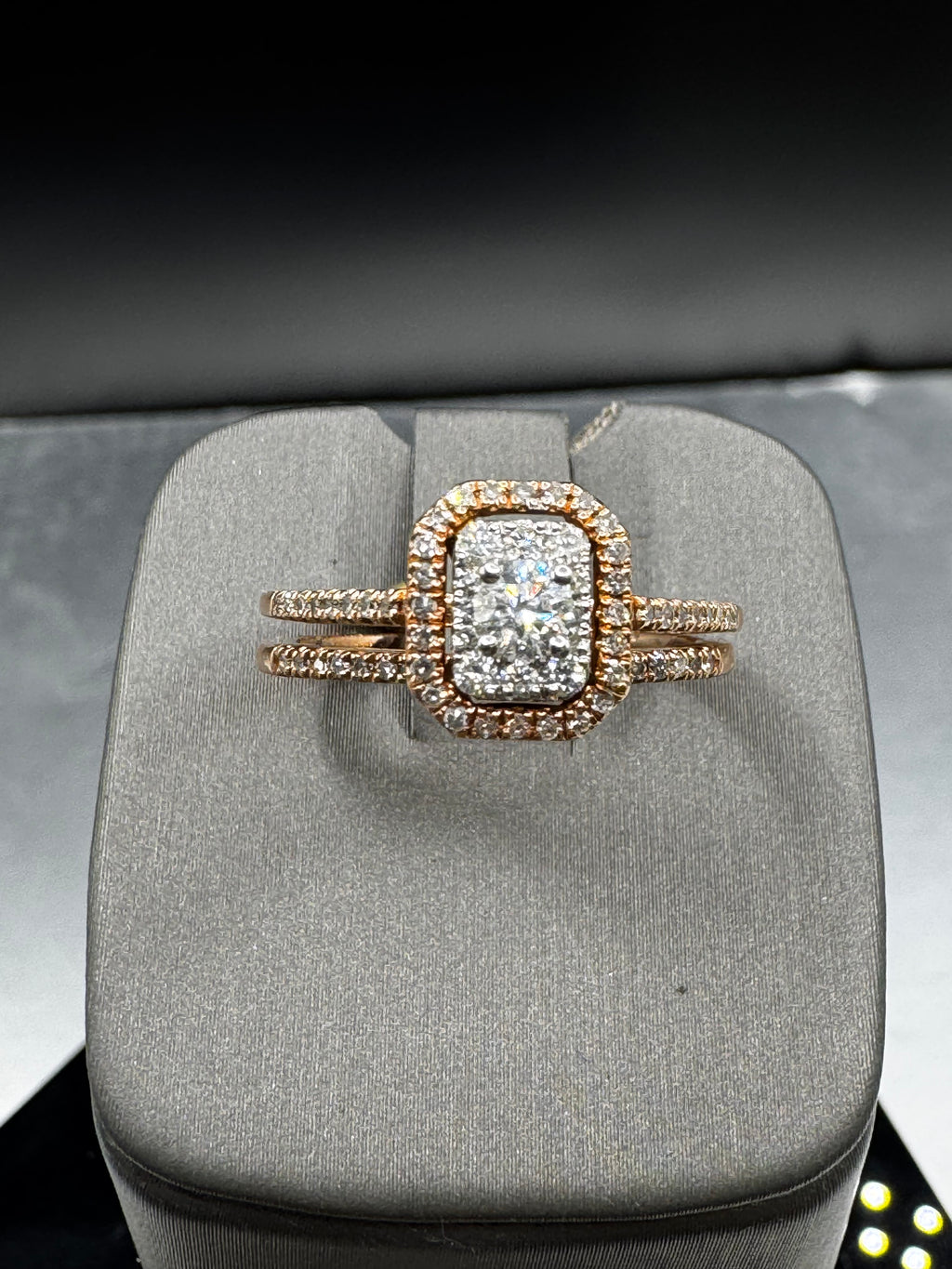 10kt Rose Gold .50ct Diamond Engagement Ring and Wedding Band Set