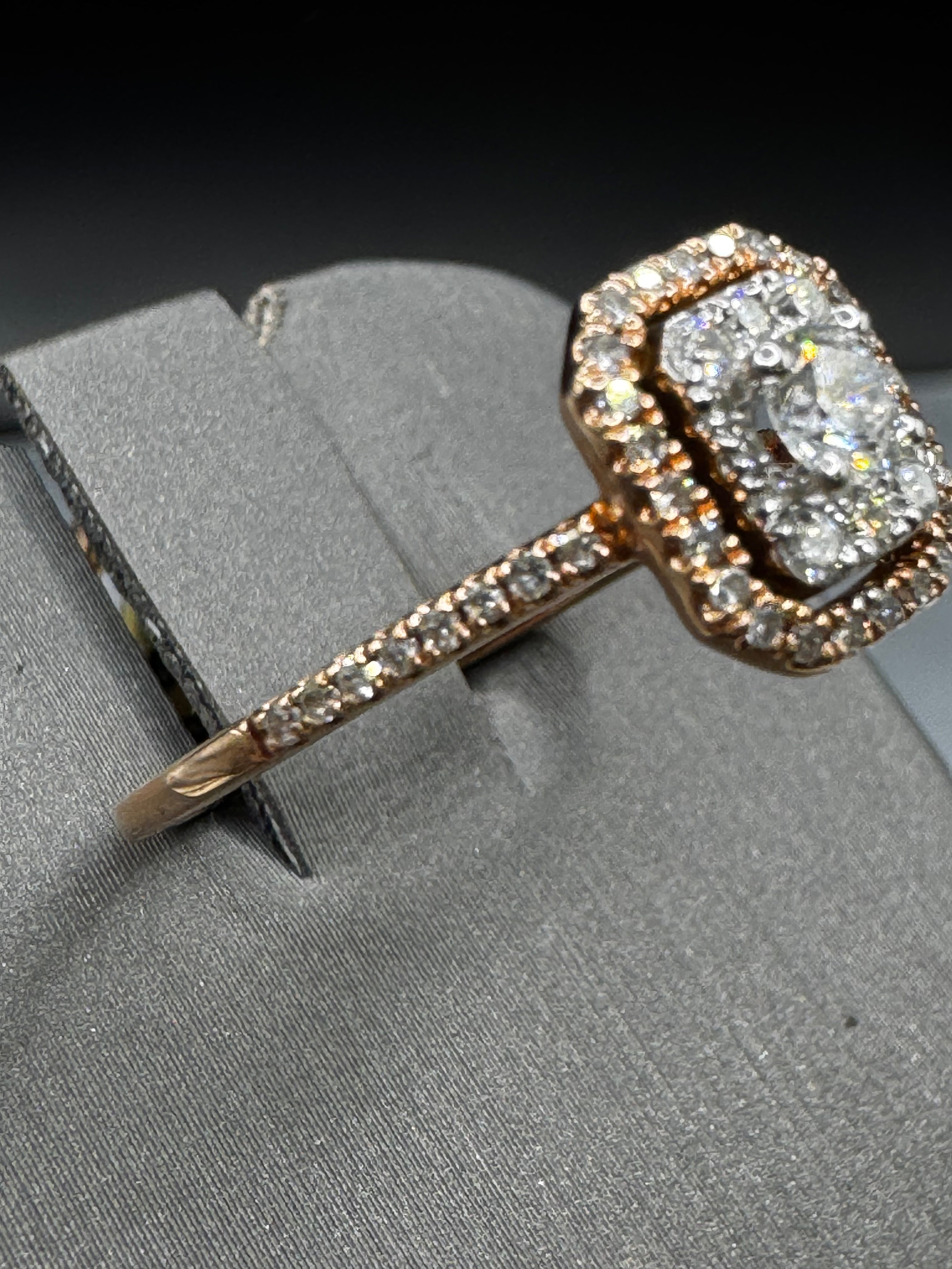 10kt Rose Gold .50ct Diamond Engagement Ring and Wedding Band Set