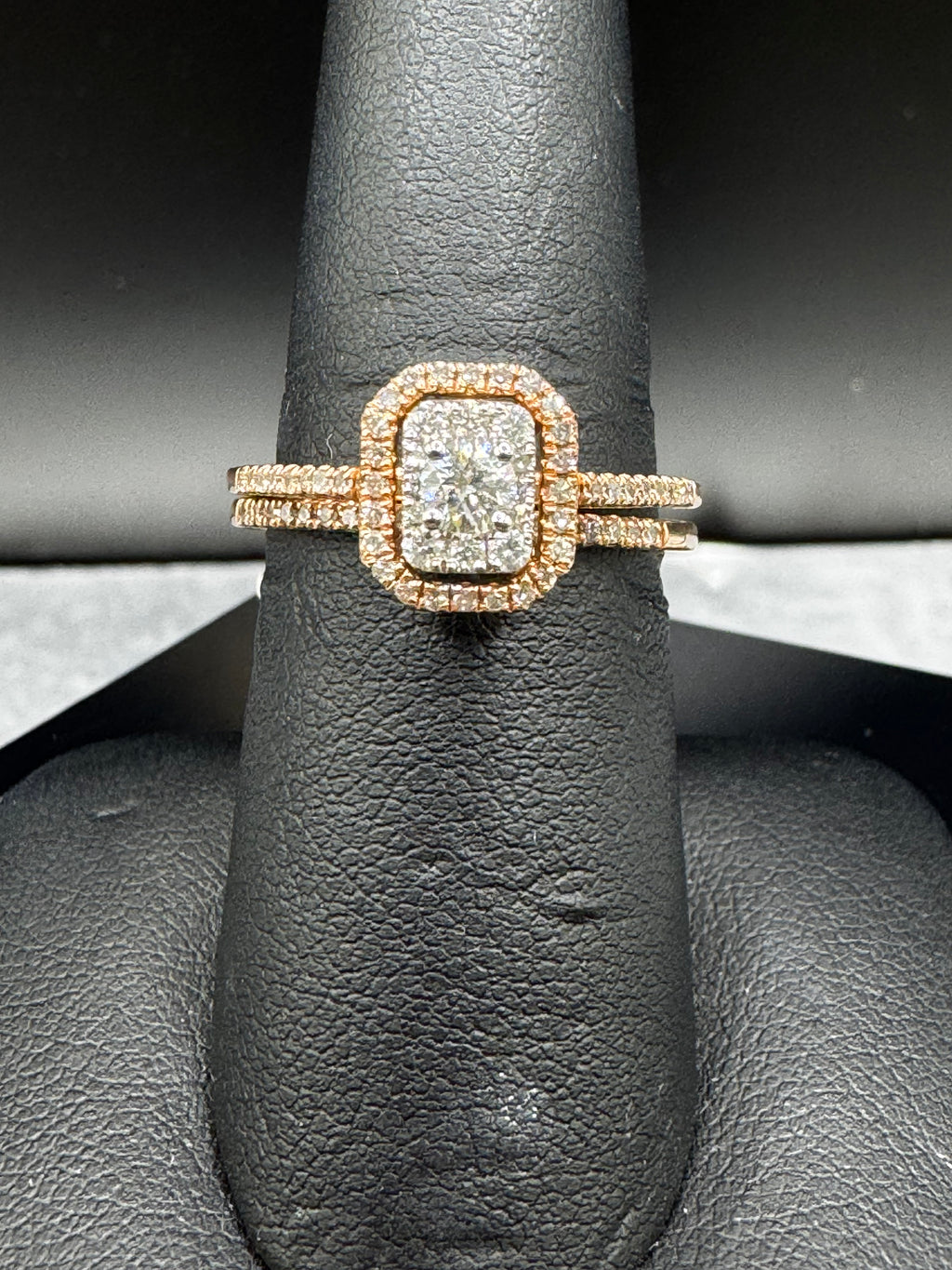 10kt Rose Gold .50ct Diamond Engagement Ring and Wedding Band Set