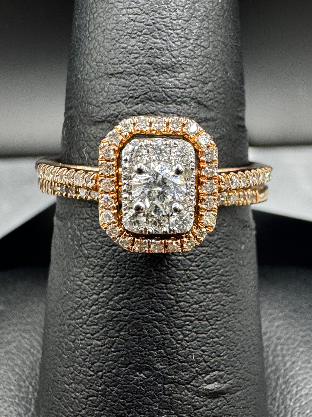 10kt Rose Gold .50ct Diamond Engagement Ring and Wedding Band Set