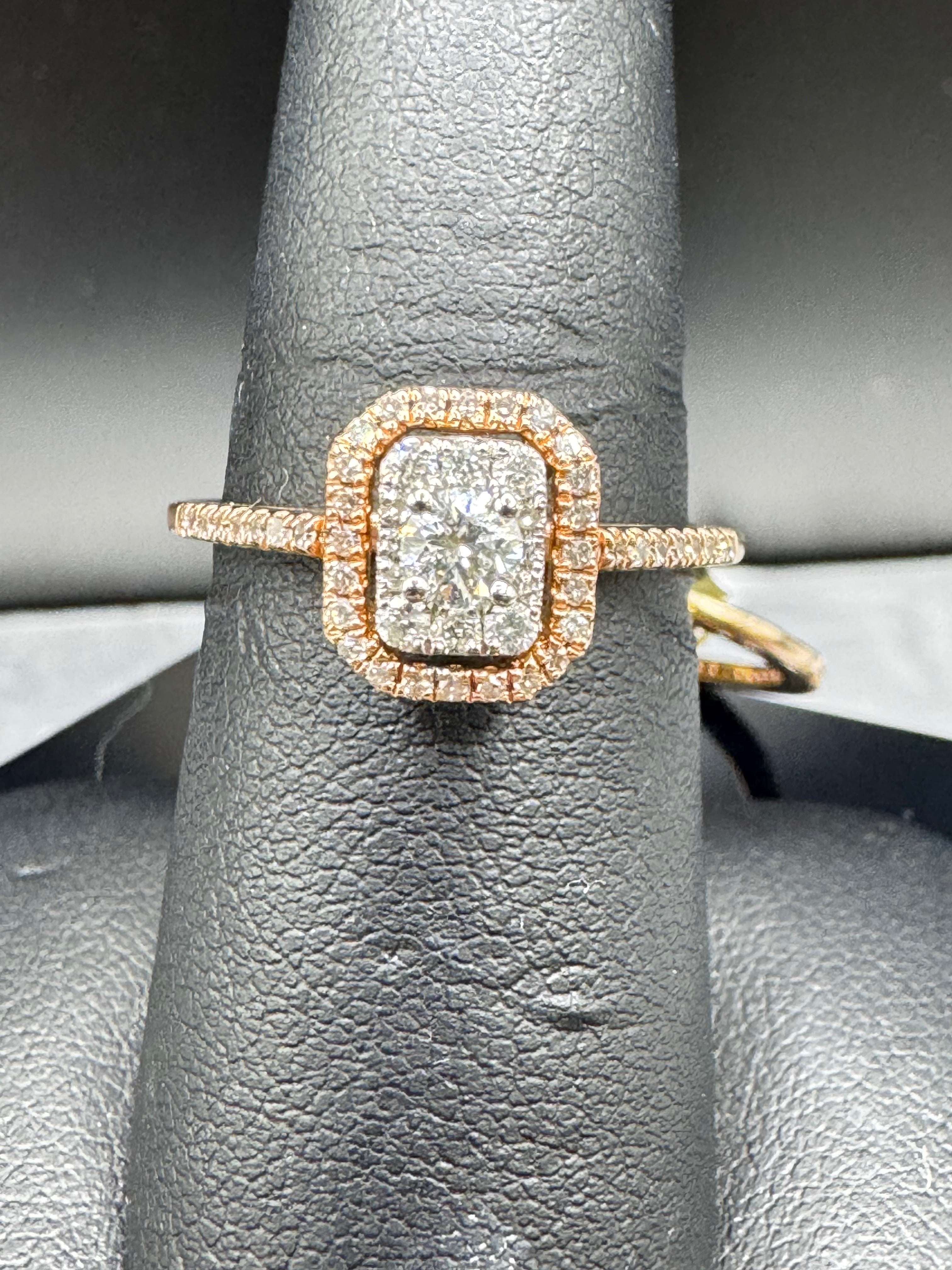 10kt Rose Gold .50ct Diamond Engagement Ring and Wedding Band Set