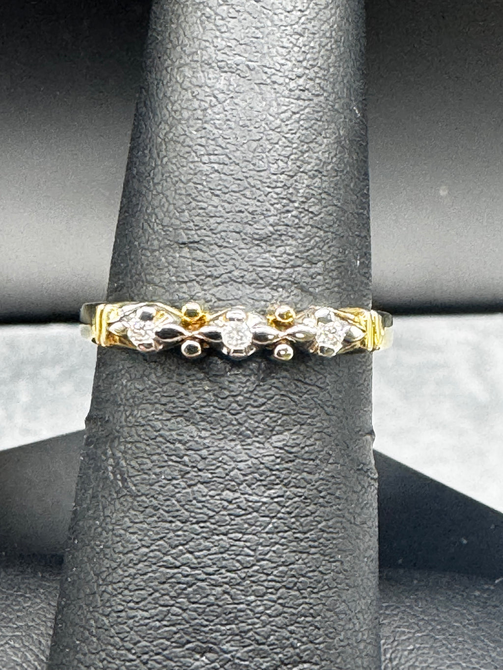 14kt Yellow Gold .33cttw Diamond 3-Stone Engagement Ring and Wedding Band Set